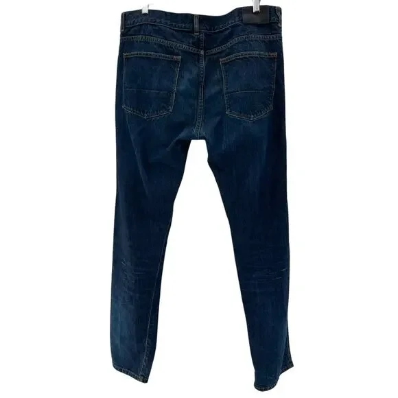 EIDOS Men’s Napoli Made in Italy 100% Cotton Dark Wash Euro 5 Pocket Jeans 36